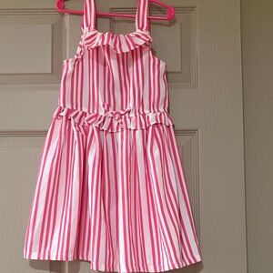 Pink and White Striped Kids Dress